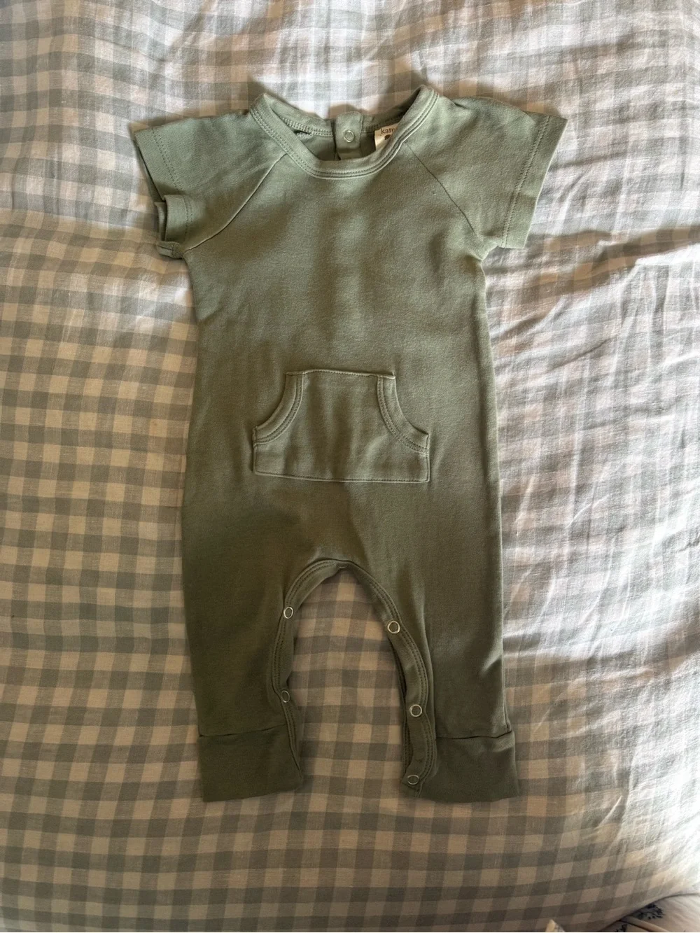 kate quinn Olive Green Short-Sleeve One-Piece Bodysuit
